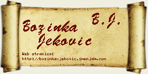 Božinka Jeković vizit kartica